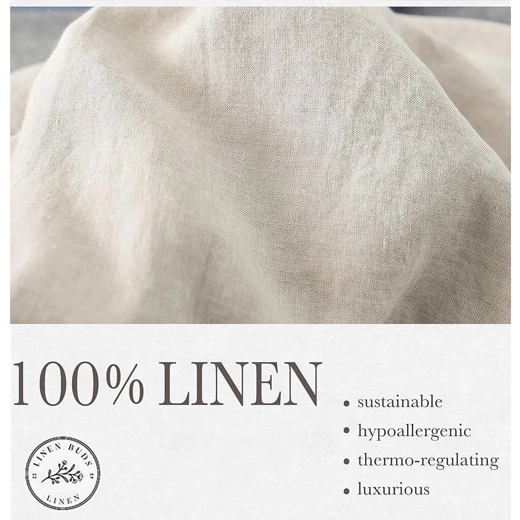 100% Linen Drawstring Elastic Waistband Pants