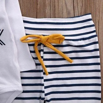 3pcs Baby Clothes Romper Long Sleeves Tops Pants Leggings Beanie Outfits Set