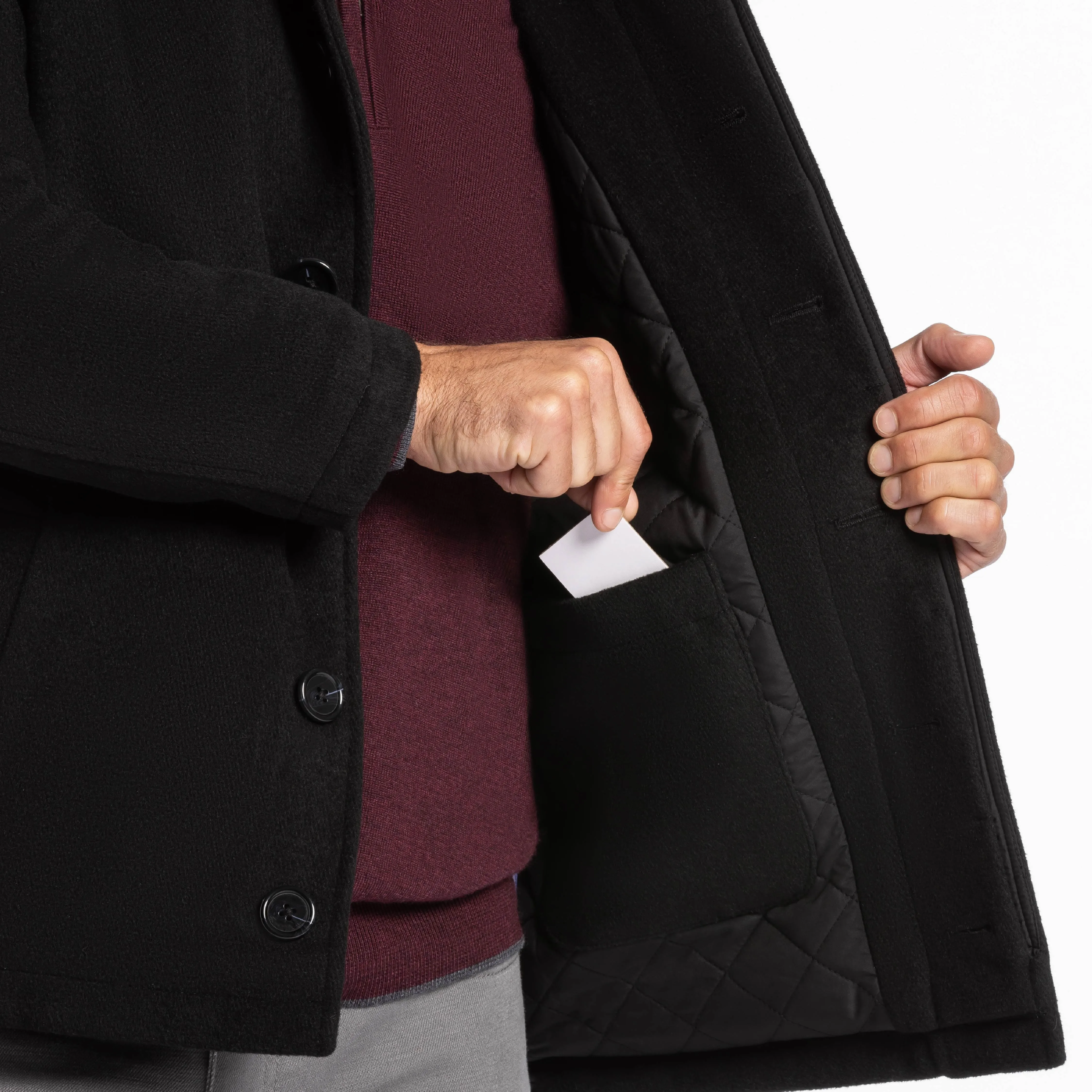 Black Wool Peacoat