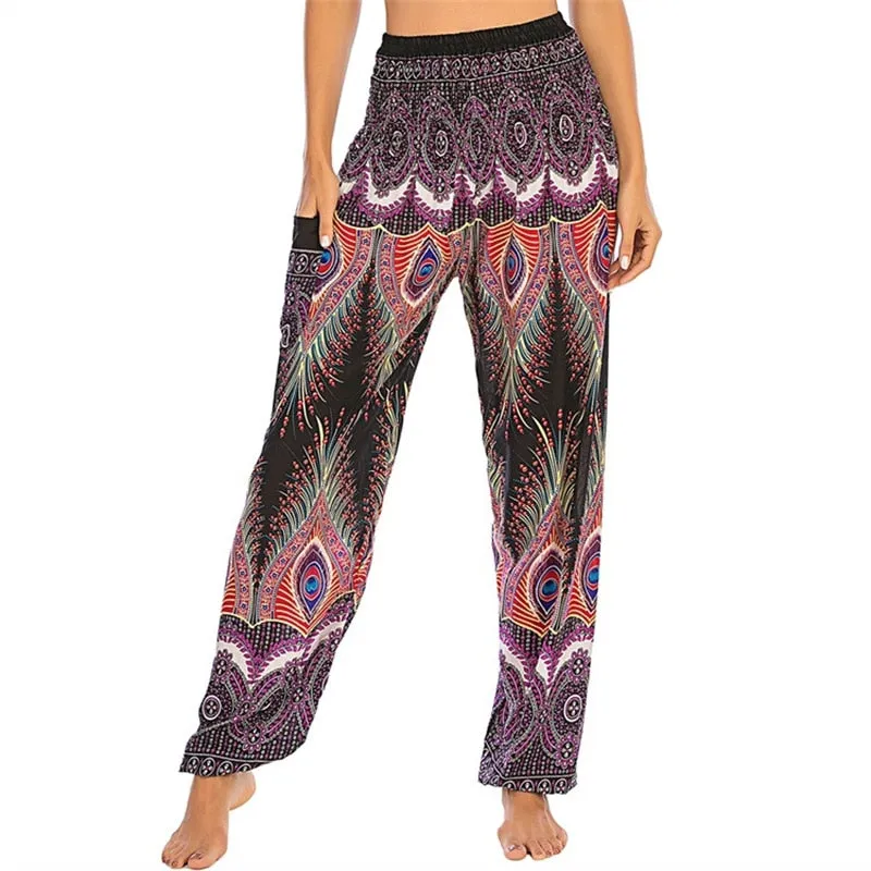 Boho Print Casual Pants