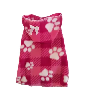 Bright Pink Paw Hoodie Dress