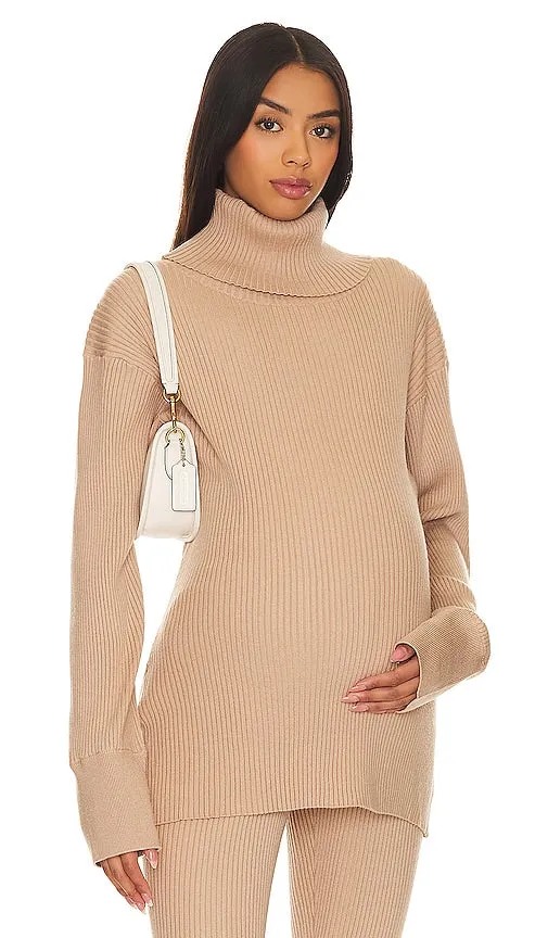 BUMPSUIT Cozy Rib Maternity Sweater in Tan