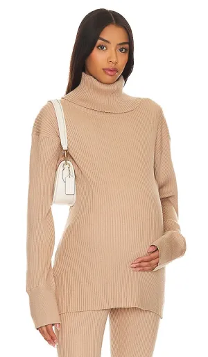 BUMPSUIT Cozy Rib Maternity Sweater in Tan