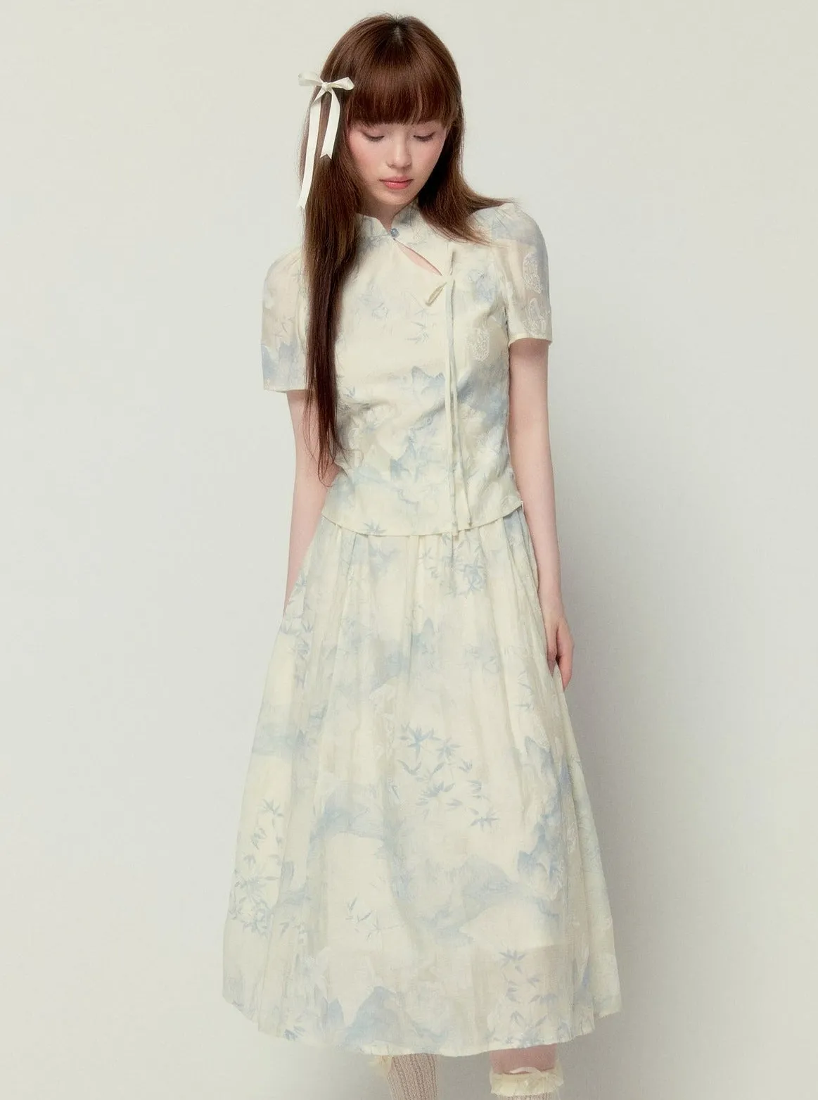 Chinese Elegant Skirt Set