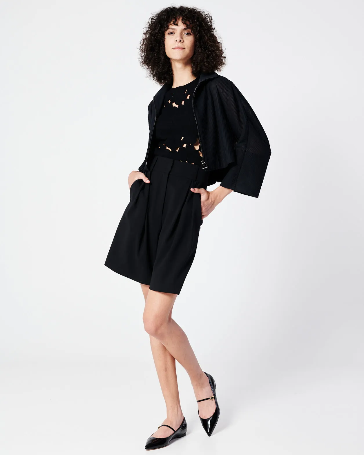 Cool Wool Pleated Bermuda Short