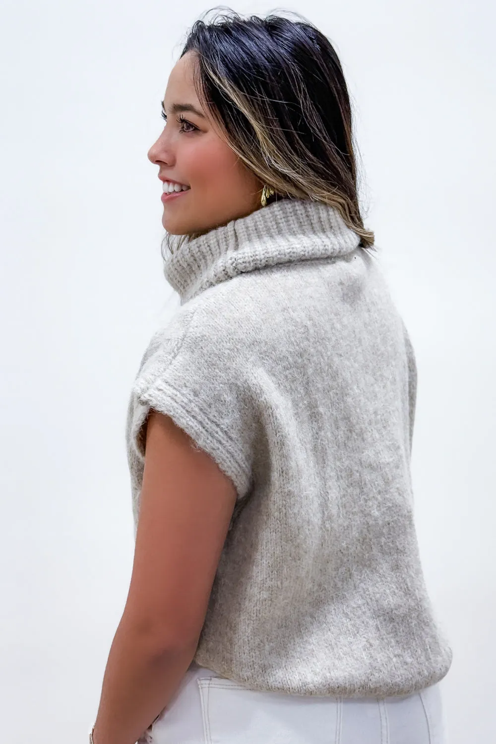 Cozy Nights Turtle Neck Sweater - Lt. Taupe