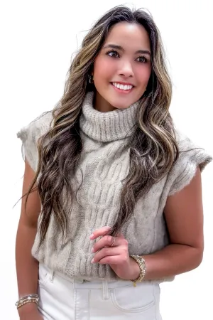 Cozy Nights Turtle Neck Sweater - Lt. Taupe