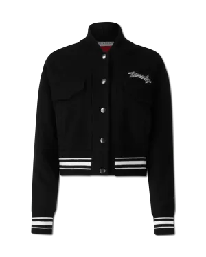 Cropped Outerwear Bomber Varsity Jacket