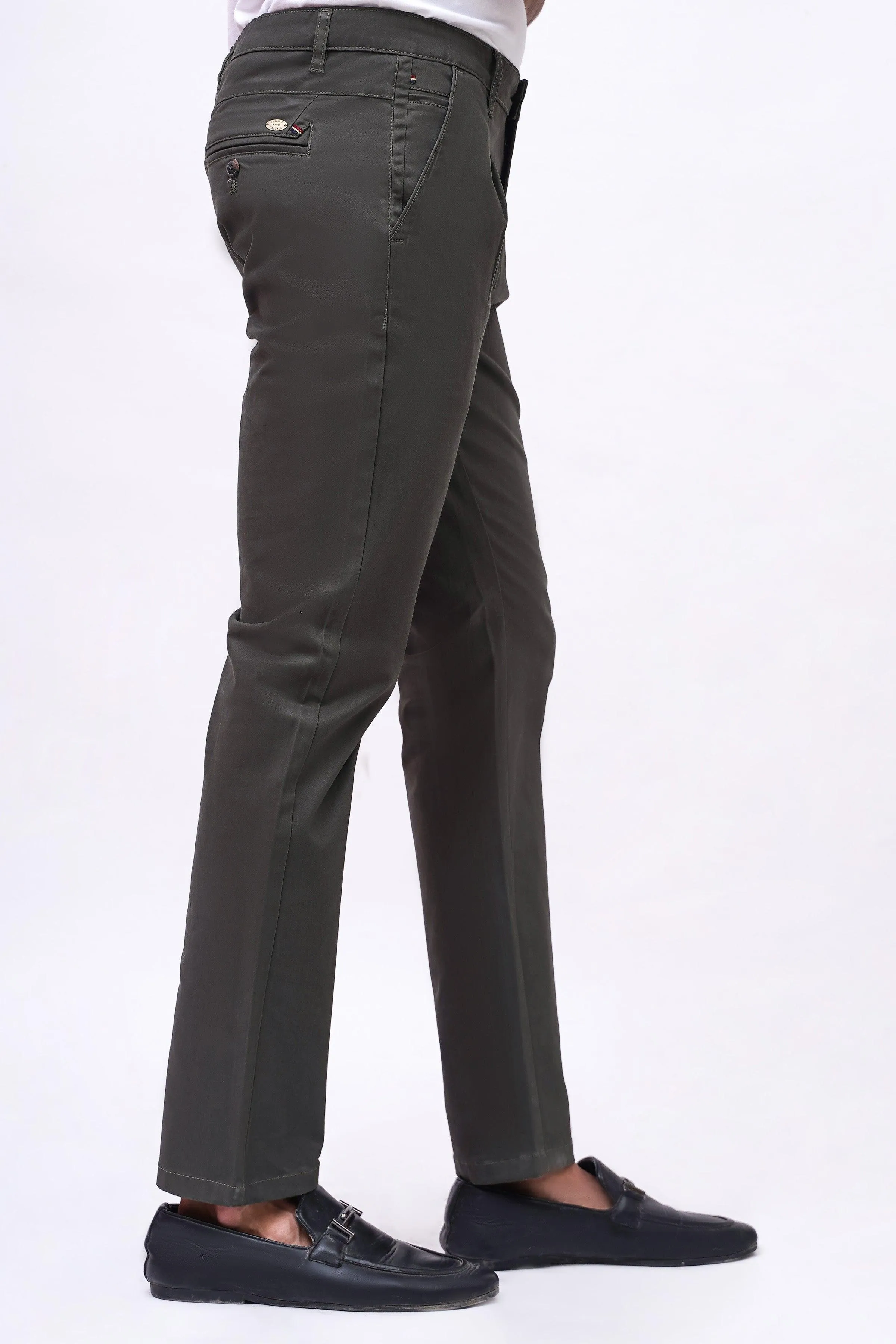 CROSS POCKET SATIN PANT OLIVE
