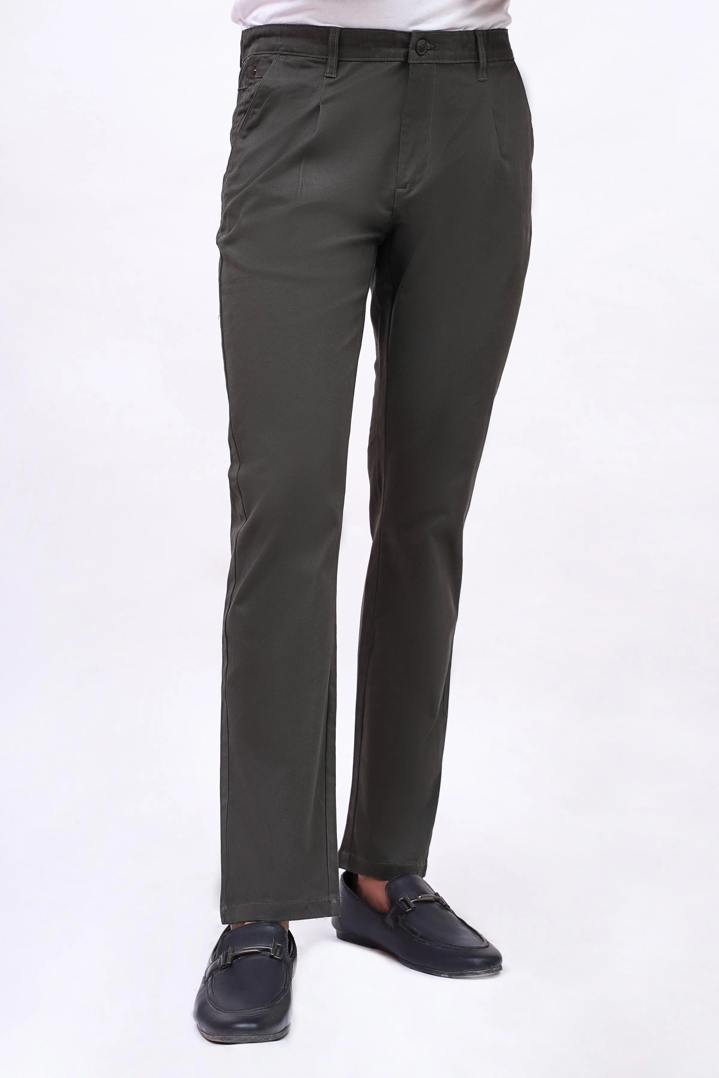 CROSS POCKET SATIN PANT OLIVE