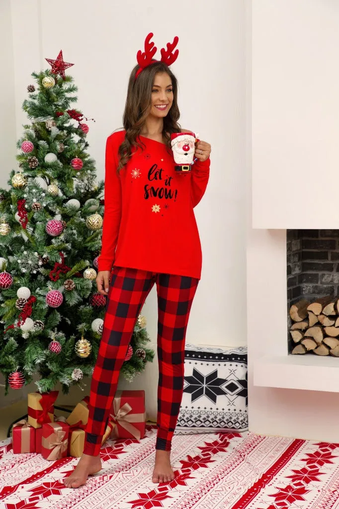 DressBetty - Merry Christmas Pajamas Set Casual Matching Set Full Sleeve Tops Pants 2 Pieces