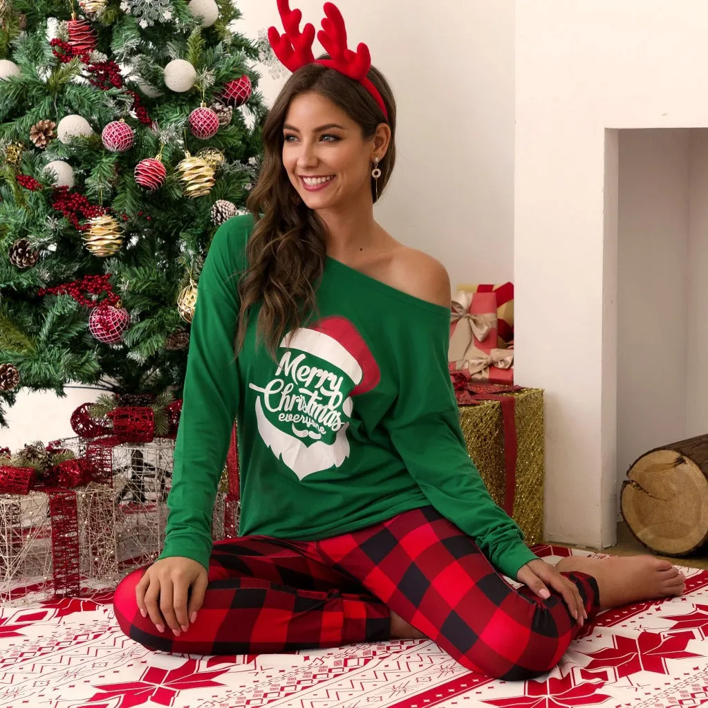 DressBetty - Merry Christmas Pajamas Set Casual Matching Set Full Sleeve Tops Pants 2 Pieces