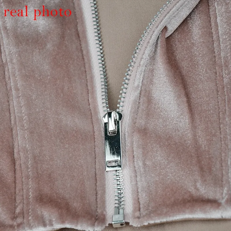 Elegant Pink Ruched Crop Tops Female Puff Sleeve