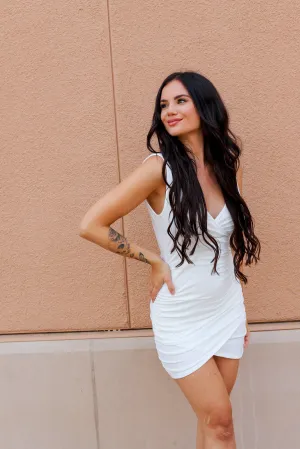 Hey Babe Ribbed Dress - White