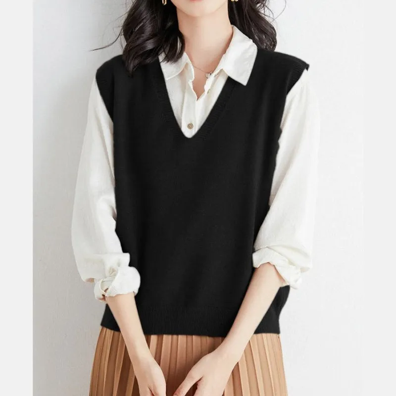 Hot Sale 50% offWomen's Ultra-Soft V-Neck Knit Vest