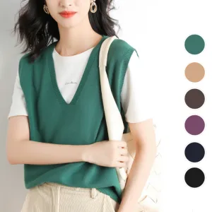 Hot Sale 50% offWomen's Ultra-Soft V-Neck Knit Vest