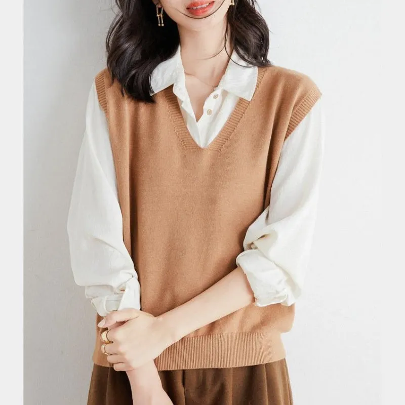 Hot Sale 50% offWomen's Ultra-Soft V-Neck Knit Vest