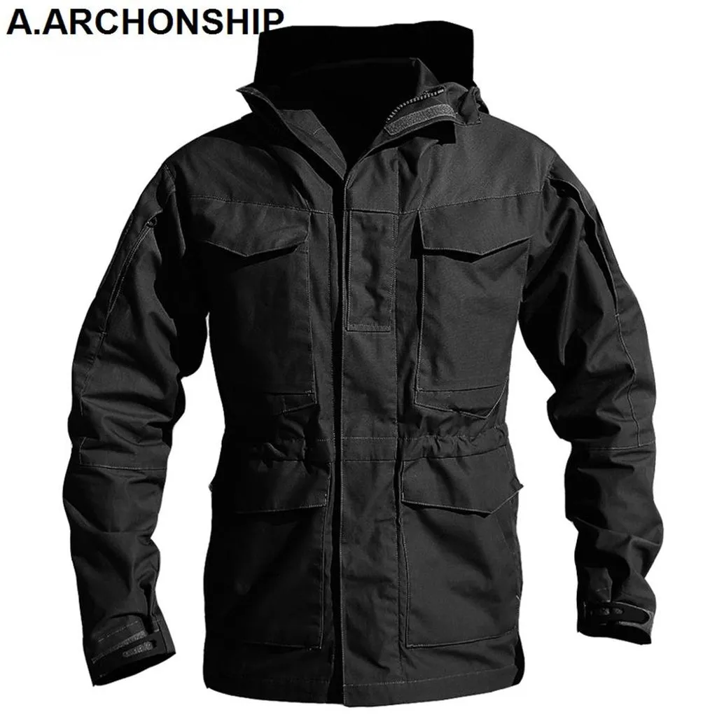 M65 UK US Army Clothes Windbreaker Military Field Jackets Mens Winter/Autumn Waterproof Flight Pilot Coat Hoodie Three Colors