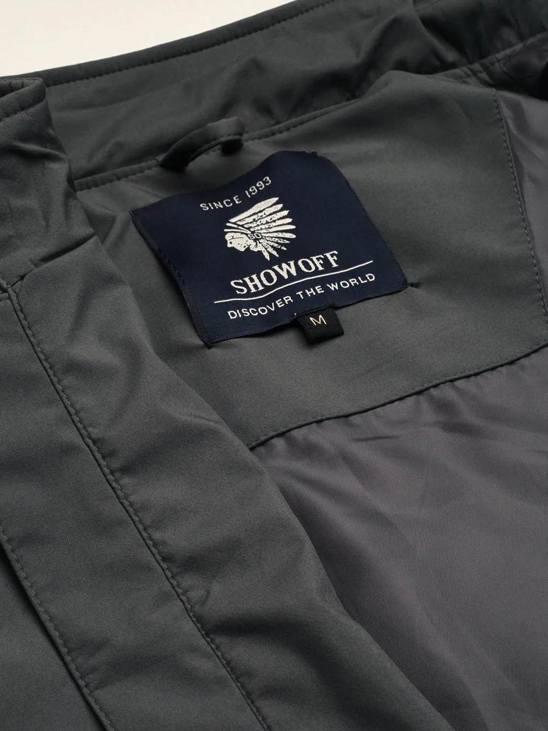 Men Grey Solid Open Front Jacket