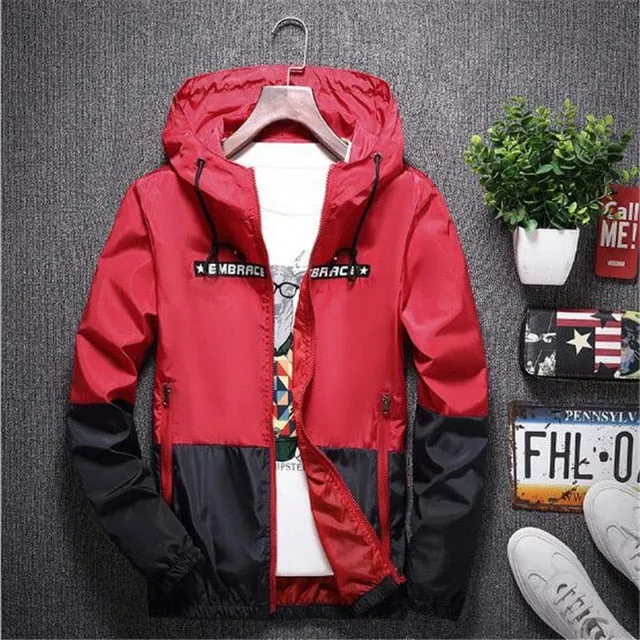 New Spring Autumn Bomber Hooded Jacket