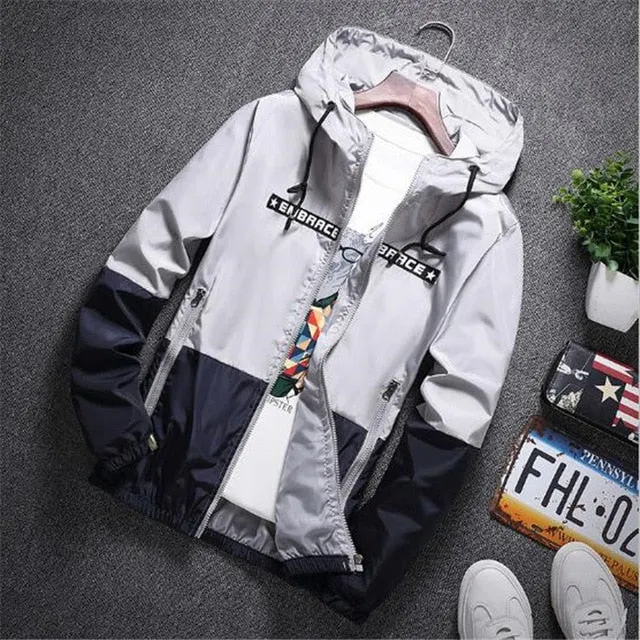 New Spring Autumn Bomber Hooded Jacket