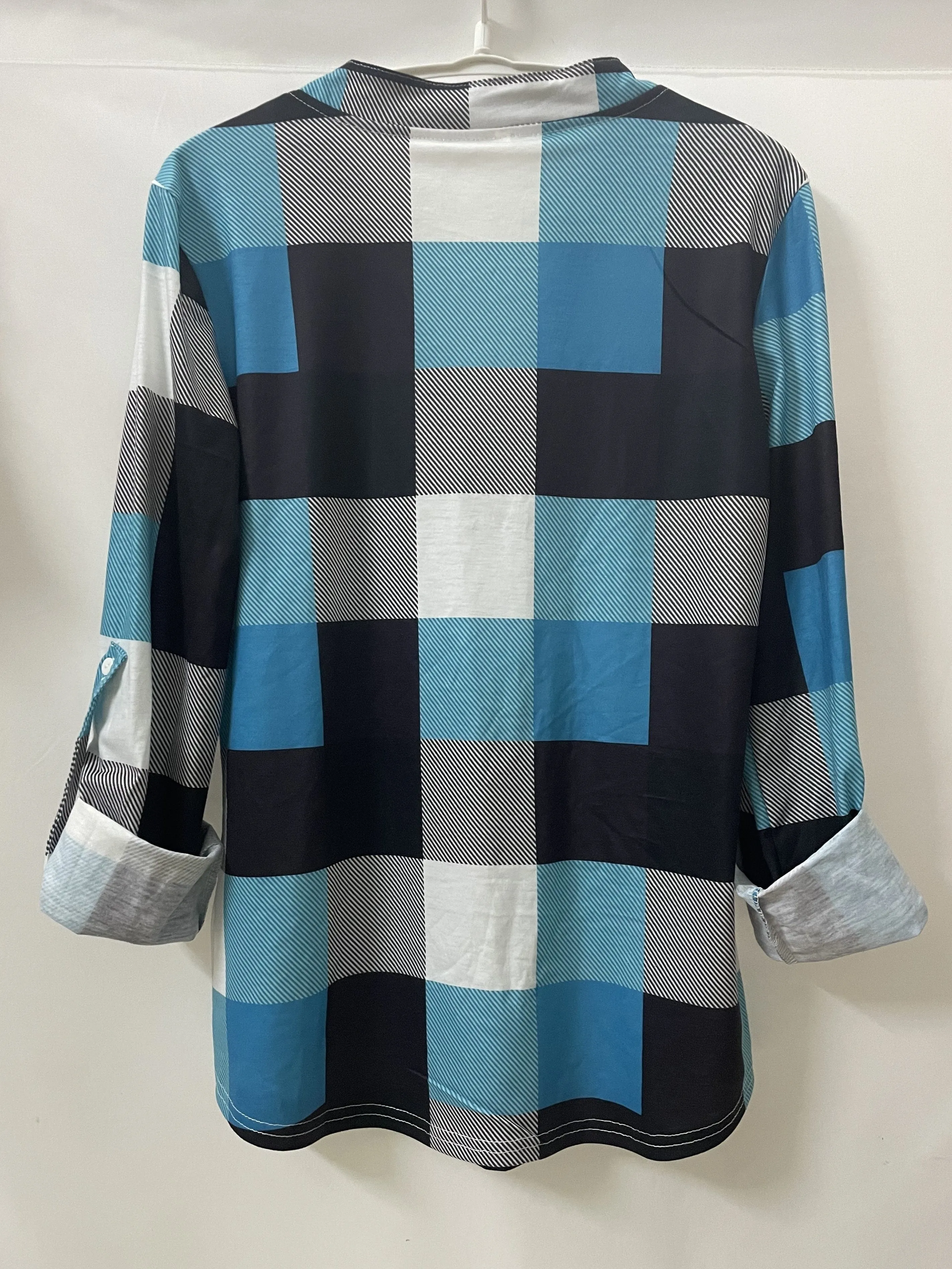 Purpdrank Stylish Plaid Flannel Shirt - Soft Long Sleeve V-Neck Top with Relaxed Fit for Everyday Wear, Women's Casual Clothing for Autumn and Winter Season