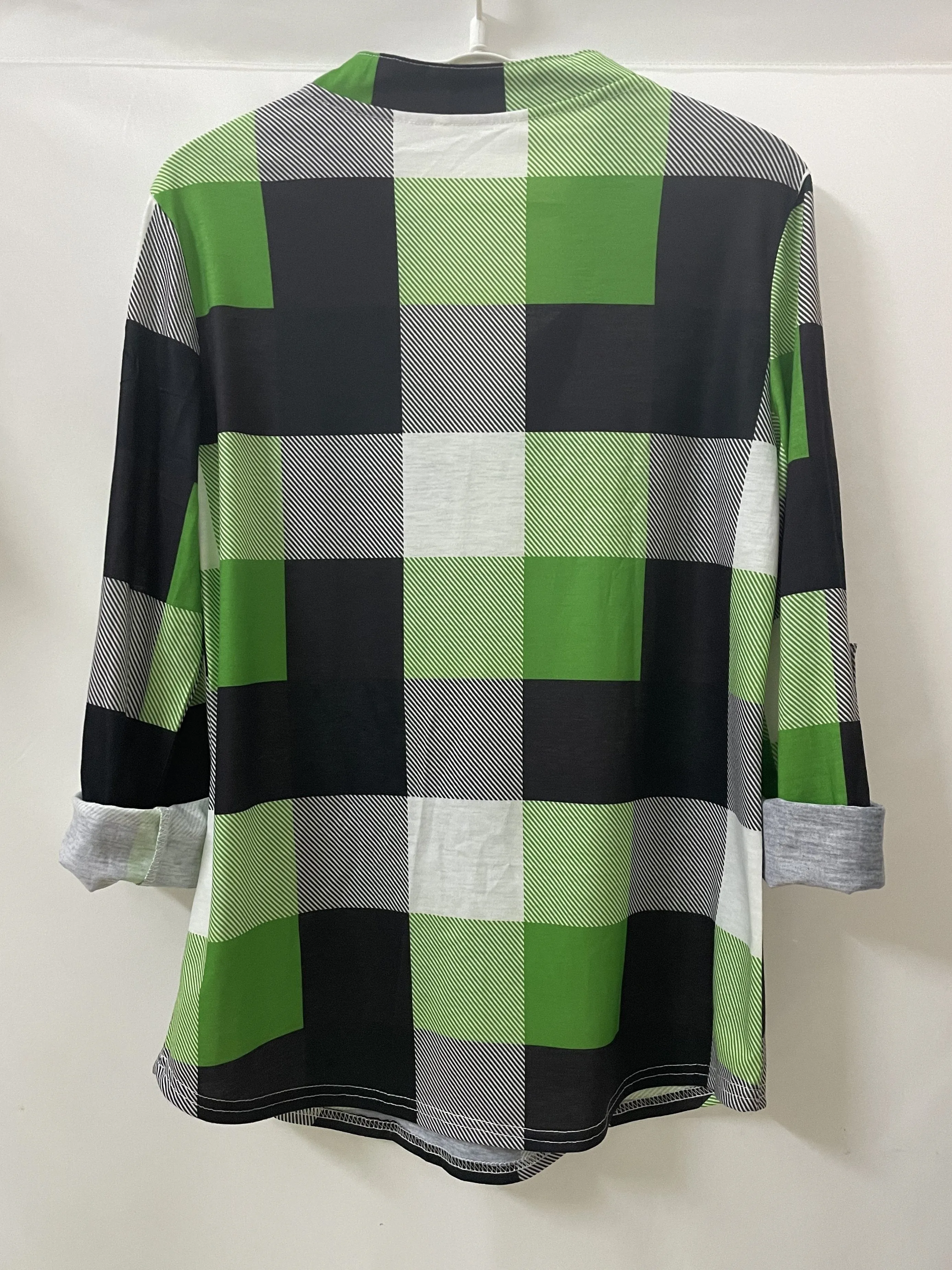 Purpdrank Stylish Plaid Flannel Shirt - Soft Long Sleeve V-Neck Top with Relaxed Fit for Everyday Wear, Women's Casual Clothing for Autumn and Winter Season