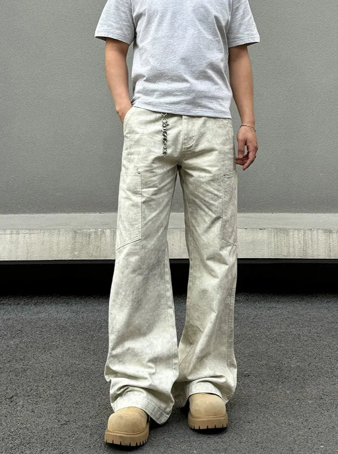 Retro Marble Straight Casual Pants