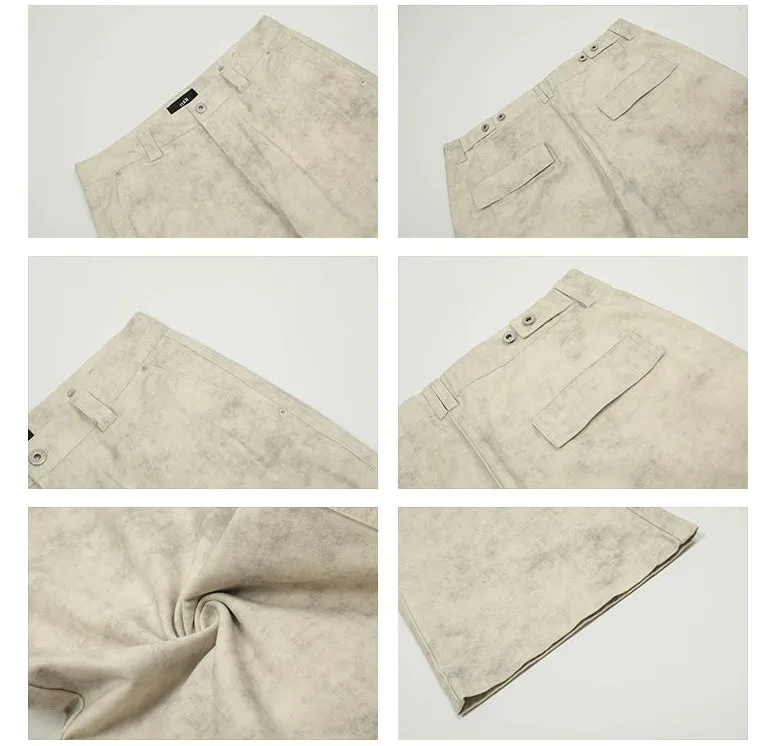 Retro Marble Straight Casual Pants