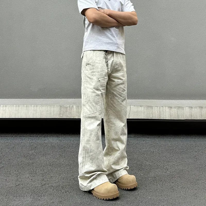 Retro Marble Straight Casual Pants