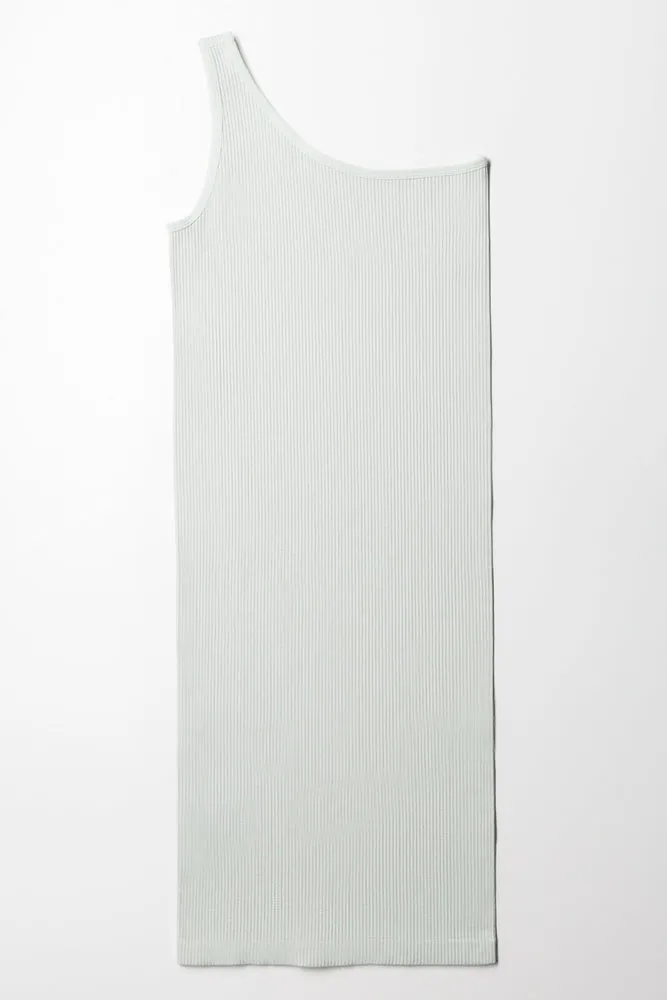 Seamless One Shoulder Dress Light Green
