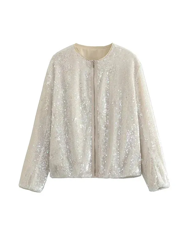 Sequin Bomber Jacket