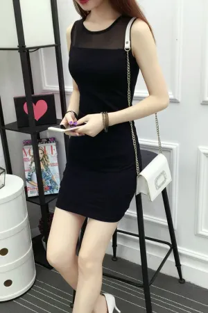 Summer Outdoor Lace Camisole Women Slim Look Hip Flattering Mid-Length Plus Size Mesh Dress
