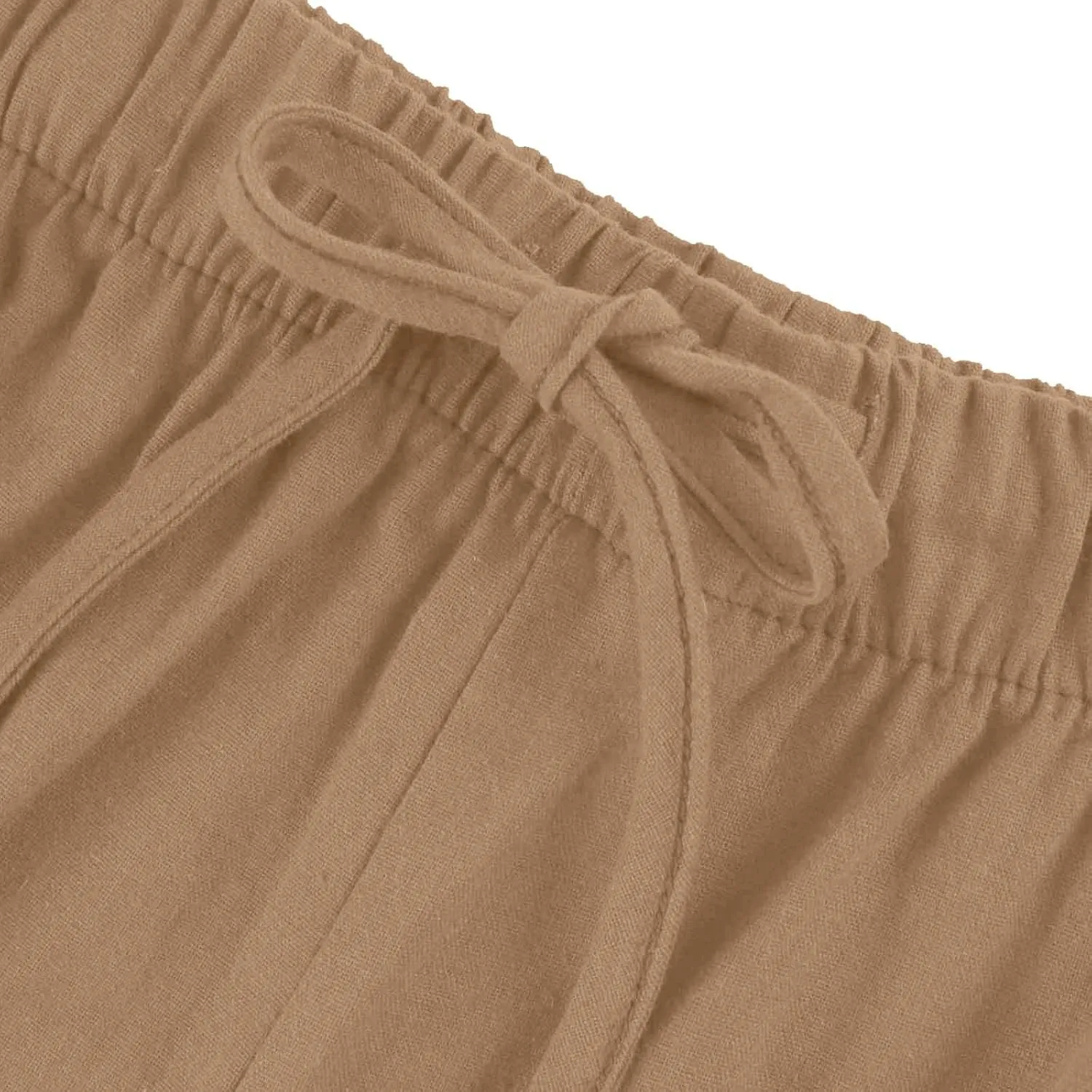 Women Casual Linen Pants Wide Leg Casual Palazzo Pants Cotton Linen Lounge Beach Summer Pants with Pockets