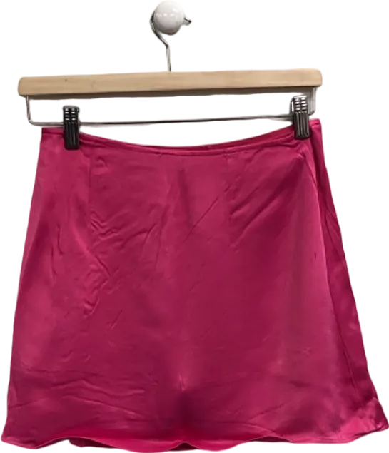 Zara Pink Button-Front Skirt UK XS