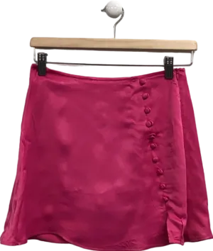 Zara Pink Button-Front Skirt UK XS